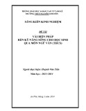 Sáng kiến kinh nghiệm: Vài biện pháp rèn kỹ năng sống cho học sinh qua môn Ngữ văn (THCS)