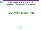 Bài giảng Giải thuật nâng cao: Quy hoạch tuyến tính - TS. Ngô Quốc Việt