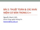 Bài giảng Tin học đại cương: Bài 2 - Nguyễn Mạnh Hiển