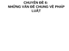 Bài giảng Chuyên đề 6: Những vấn đề chung về pháp luật