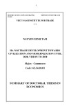 Dissertation summary: Hanoi commercial development towards modern civilization to 2020, vision 2030