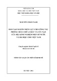 Tóm tắt Luận án Tiến sĩ: Đào tạo nguồn nhân lực Phòng cháy chữa cháy và cứu nạn cứu hộ: Kinh nghiệm một số nước và bài học cho Việt Nam