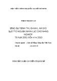 Tóm tắt Luận án Tiến sĩ: Đảng bộ tỉnh Thái Bình lãnh đạo đào tạo nguồn nhân lực cho nông nghiệp trong quá trình công nghiệp hóa hiện đại hóa nông nghiệp, nông thôn từ năm 2001 đến năm 2010