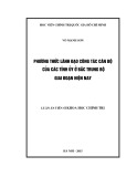 Luận án Tiến sĩ: Phương thức lãnh đạo công tác cán bộ của các tỉnh ủy ở Bắc Trung Bộ giai đoạn hiện nay