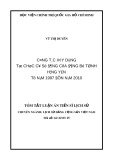 Tóm tắt Luận án Tiến sĩ Lịch sử: Công tác xây dựng tổ chức cơ sở Đảng của đảng bộ tỉnh Hưng Yên từ năm 1997 đến năm 2010