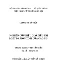 Tóm tắt Luận án Tiến sĩ Y học: Nghiên cứu hiệu quả điều trị loét da mạn tính của cao TG