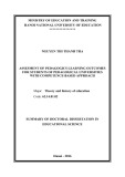 Summary of doctoral dissertation in educational science: Assesment of pedagogics learning outcomes for students of pedagogical universities with competence based approach