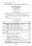 Đáp án đề thi tuyển sinh vào lớp 10 THPT năm học 2016-2017 môn Hóa học - Sở Giáo dục và Đào tạo Tây Ninh