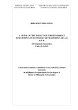 A study on the impact of foreign direct investment on economic development of Lao P.D.R.