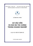 Luận án Tiến sĩ Kinh tế: Cơ cấu vốn và rủi ro tài chính trong doanh nghiệp