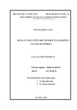 Luận án Tiến sĩ Kinh tế: Quản lý nhà nước đối với dịch vụ logistics ở cảng Hải Phòng
