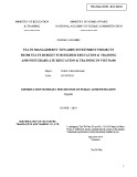 Dissertation summary for doctor of public administration: State management towards investment projects from state budget for higher education & training and postgraduate education & training in Vietnam