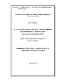 Summary of doctoral thesis on public administrative management: State Management on the Coastal Marine Environmental Protection in Quang Ninh province