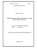 Tóm tắt Luận án Tiến sĩ Quản lý hành chính công: Chính sách phát triển nguồn nhân lực trẻ vùng Tây Bắc Việt Nam hiện nay