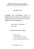 Summary of doctoral thesis: Exploring the measurement scale of higher education quality of business and administration sector based on student’s perspective in Ho Chi Minh city