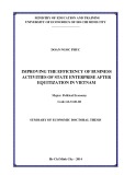 Summary of economic doctoral thesis: Improving the efficiency of business activities of state enterprise after equitization in Vietnam