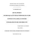 Summary of doctoral dissertation in economics: Development of high quality human resources in the context of global economic integration in Ho Chi Minh city