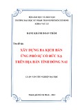 Luận văn tốt nghiệp Vật lí: Xây dựng ba kịch bản ứng phó sự cố bức xạ trên địa bàn tỉnh Đồng Nai