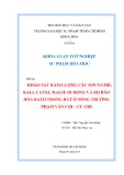 Khóa luận tốt nghiệp Hóa học: Khảo sát hàm lượng các Ion Natri, Kali, Canxi, Magie di động và độ bão hòa Bazơ trong đất ở Nông trường Phạm Văn Cội – Củ Chi