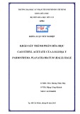 Khóa luận tốt nghiệp Hóa hữu cơ: Khảo sát thành phần hóa học cao Ethyl Acetate của loài địa y Parmotrema Planatilobatum (Hale) Hale