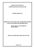 Tóm tắt Luận án Tiến sĩ: Nghiên cứu chế tạo ống nano cacbon bằng phương pháp CVD ứng dụng làm cảm biến khí NH3