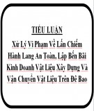 Tiểu luận quản lý nhà nước ngạch chuyên viên: Xử lý vi phạm về lấn chiếm hành lang an toàn, lập bến bãi kinh doanh vật liệu xây dựng và vận chuyển vật liệu trên đê bao