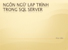 Bài giảng Hệ quản trị cơ sở dữ liệu: Ngôn ngữ lập trình trong SQL server - Phan Hiền