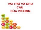 Bài giảng Nhu cầu và vai trò của Vitamin