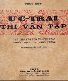 Tập thơ - Ức Trai Thi văn tập (Tập thơ văn của Nguyễn Trãi, phiên dịch và chú thích): Phần 2