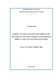 Luận văn Thạc sĩ Khoa học: Nghiên cứu phân loại mức độ ô nhiễm nước thải một số cụm công nghiệp ở Thành phố Hải Phòng và đề xuất giải pháp giảm thiểu