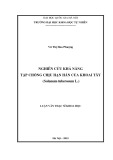 Luận văn Thạc sĩ Khoa học: Nghiên cứu khả năng tập chống chịu hạn hán của khoai tây (Solanum tuberosum L.)