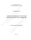 Luận văn Thạc sĩ Khoa học: Nghiên cứu chế phẩm xử lý nước thải nhà máy rượu Đồng Xuân, tỉnh Phú Thọ