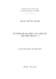 Luận văn Thạc sĩ Khoa học: Về tính lồi đa thức của một số tập hợp trong Cn