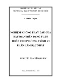 Luận văn Thạc sĩ Toán học: Nghiệm không thay dấu của bài toán biên dạng tuần hoàn cho phương trình vi phân hàm bậc nhất