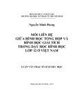 Luận văn Thạc sĩ Giáo dục học: Mối liên hệ giữa Hình học tổng hợp và Hình học giải tích trong dạy học Hình học lớp 12 ở Việt Nam