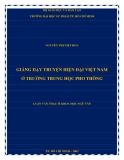 Luận văn Thạc sĩ Khoa học Ngữ văn: Giảng dạy truyện hiện đại Việt Nam ở trường trung học phổ thông