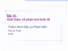 Bài giảng Lập và phân tích dự án: Bài 10 - TS. Cao Hào Thi