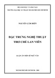 Luận án Tiến sĩ Ngữ văn: Đặc trưng nghệ thuật thơ Chế Lan Viên