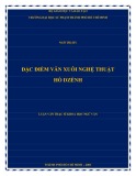 Luận văn Thạc sĩ Khoa học ngữ văn: Đặc điểm văn xuôi nghệ thuật Hồ Dzếnh