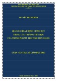Luận văn Thạc sĩ Giáo dục học: Quản lý hoạt động giảng dạy trong các trường tiểu học của thành phố Mỹ Tho tỉnh Tiền Giang