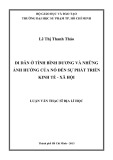 Luận văn Thạc sĩ Địa lí học: Di dân ở tỉnh Bình Dương và những ảnh hưởng của nó đến sự phát triển kinh tế - xã hội