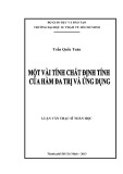 Luận văn Thạc sĩ Toán học: Một vài tính chất định tính của hàm đa trị và ứng dụng