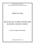 Luận văn Thạc sĩ Toán học: Một số kết quả về môđun đối đồng điều địa phương cho một cặp Iđêan