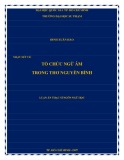 Luận án Thạc sĩ Ngôn ngữ học: Tổ chức ngữ âm trong thơ Nguyễn Bính