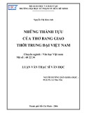 Luận văn Thạc sĩ Văn học: Những thành tựu của thơ bang giao thời trung đại Việt Nam