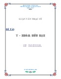Luận văn Thạc sĩ Toán học: T - Nhóm hữu hạn