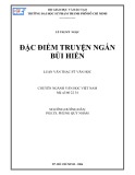 Luận văn Thạc sĩ Văn học: Đặc điểm truyện ngắn Bùi Hiển