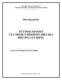 Luận văn Thạc sĩ Toán học: Về tính Cofinite của mô đun đối đồng điều địa phương suy rộng