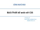 Bài giảng Công nghệ Web (ASP.NET): Bài 3 - Lê Quang Lợi