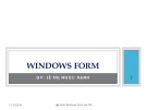 Bài giảng Lập trình Windows Form với C#: Chương 4 - Lê Thị Ngọc Hạnh